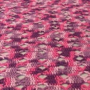 Handmade Crochet Afghan Blanket Couch Sofa Throw 79x79 Square Purple Multi Color